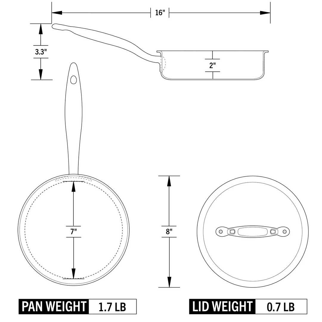 Heritage Steel | 1.5 Quart Mini Sauté with Lid