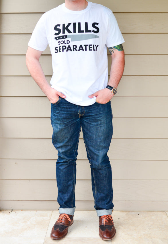 ⚔️ Skills Sold Separately Tee – Culinary Statement Wear (Free Shipping Fee)