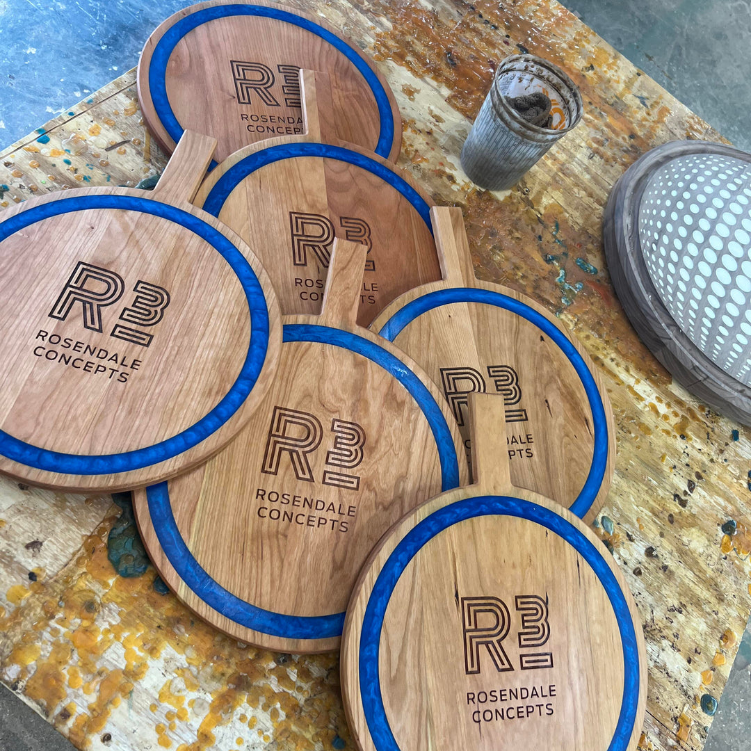 R3 Serving Boards - Cherry Wood with Blue Epoxy