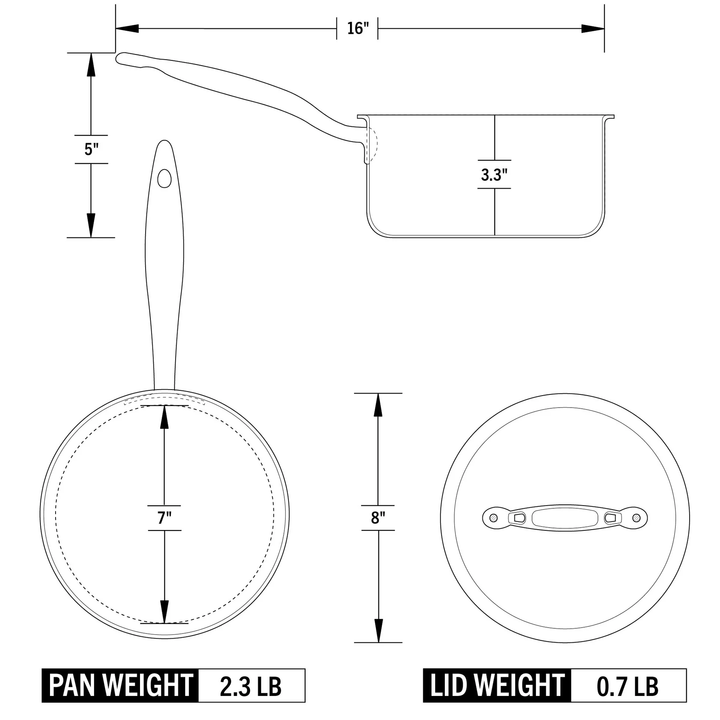 Heritage Steel  | 3 Quart Saucepan with Lid