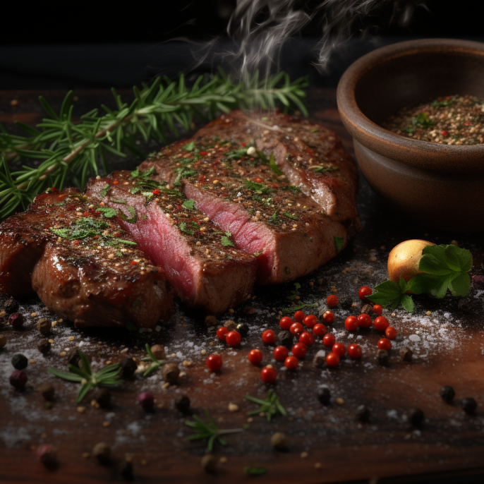 1 lb Creekstone Farms Premium Dry Aged Bone in Steak, with Rich's Steak Seasoning Blend