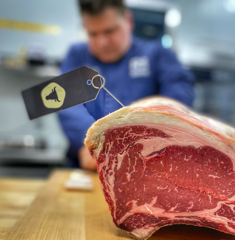1 lb Creekstone Farms Premium Dry Aged Bone in Steak, with Rich's Steak Seasoning Blend