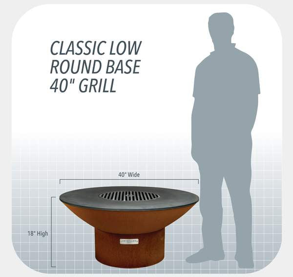 Arteflame 40" Fire Pit - Low Round Base: A Statement of Art and Function